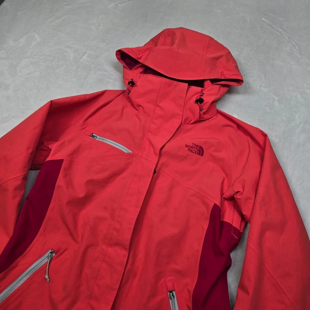 The North Face Hyvent Jacket‎ Womens Small Peach Orange Hood Rain Windbreaker